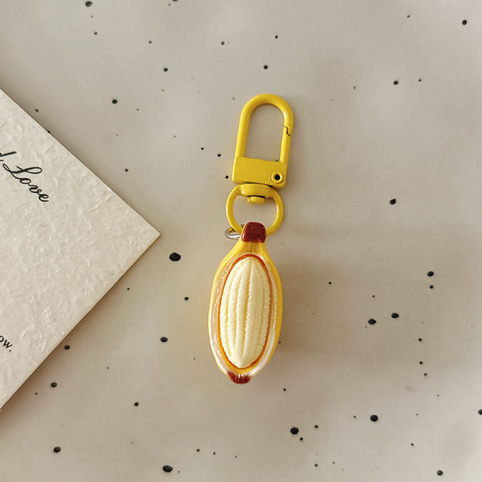 Wholesale Chic Tropical Fruit Resin Keychain Bag Charm Pendant For Girls Boutique Gift Accessory