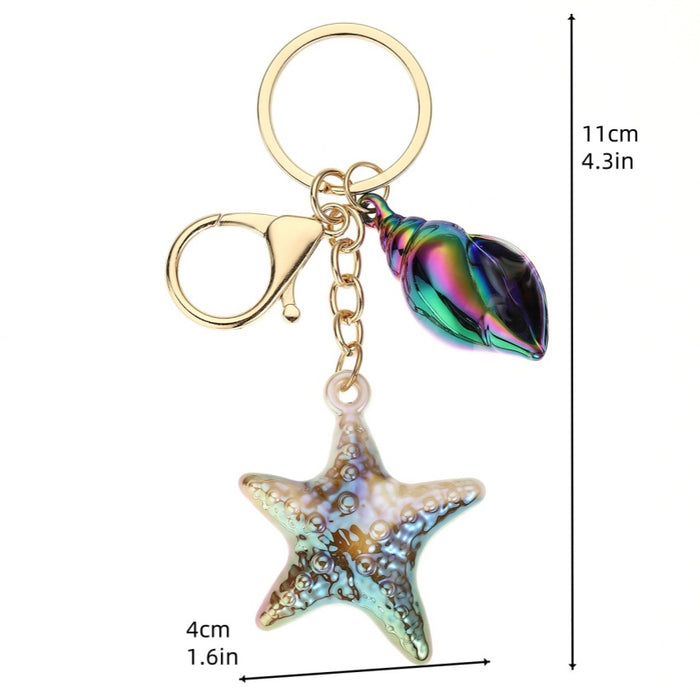 Wholesale Marine Life Watercolor Starfish Keychain