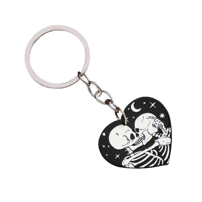 Wholesale Acrylic  Skull Keychain with  Web Design Party Decorative Accessory MOQ:2