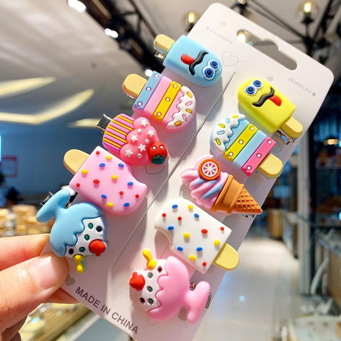 Wholesale Soft Clay Duckbill Hair Clips Mermaid Princess Unicorn Set for Baby Kids Hair Accessory