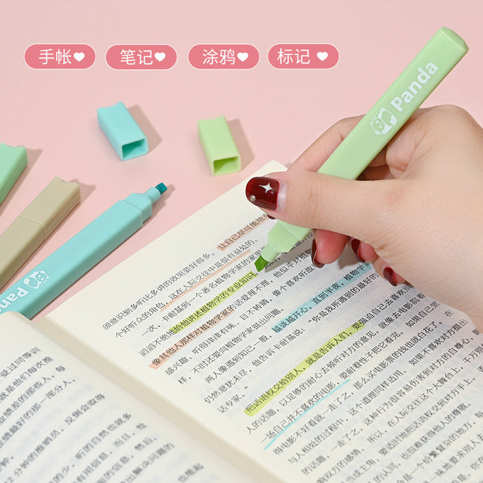 Wholesale Panda Highlighter Cute Cartoon Color Hand Account Pen Marking Pen