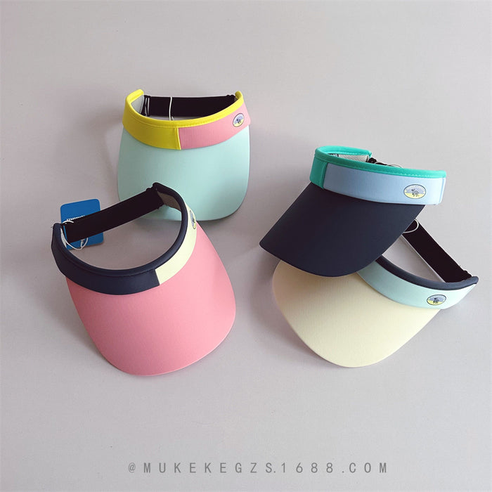 Wholesale Color blocked outdoor sun hats for boys and girls, travel sun hats