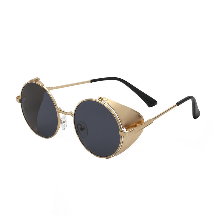 Wholesale edging round sunglasses men's round punk sunglasses men's