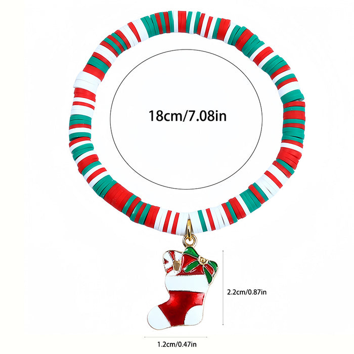 Wholesale Christmas Soft y Bracelet Beaded suit Santa Bell Gift Bracelet