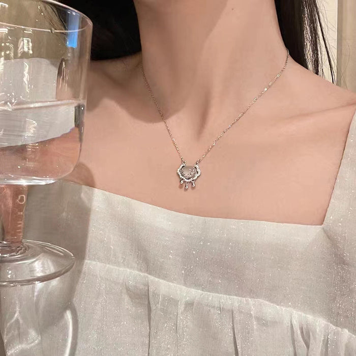 Wholesale Titanium steel necklace, tassel collarbone chain, simple and elegant accessory