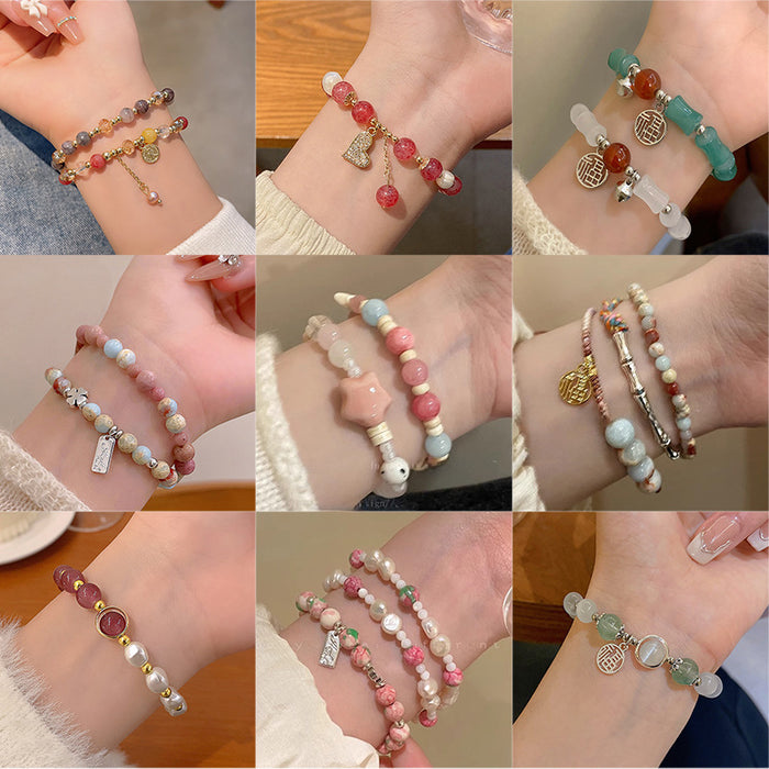 Wholesale New Chinese Explosions Beaded Bracelet Women's High Sense Niche Joker Pearl Bracelet Retro Couple Hand Jewelry
