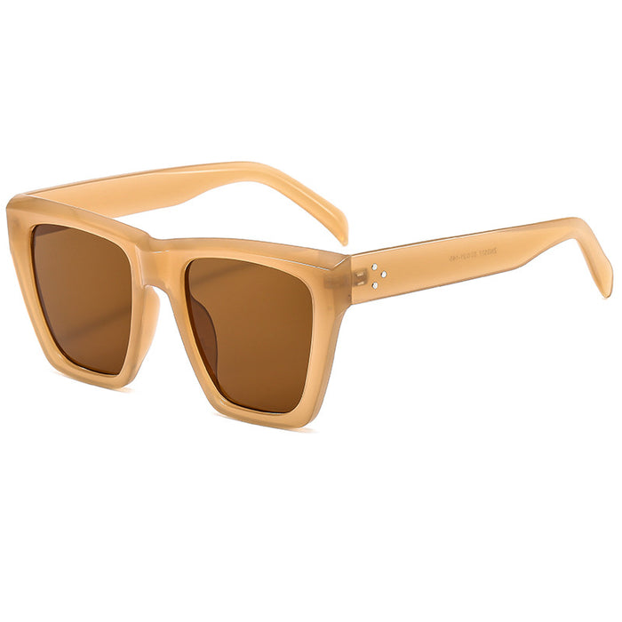Wholesale New Fashionable Large Frame Sunglasses, Personalized Rice Nail Sunglasses, Trendy UV Resistant Sunglasses