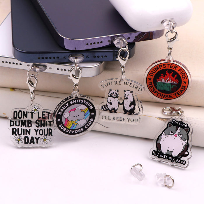 Wholesale Cartoon DIY Mobile Phone Stands acrylic pendant Type-C