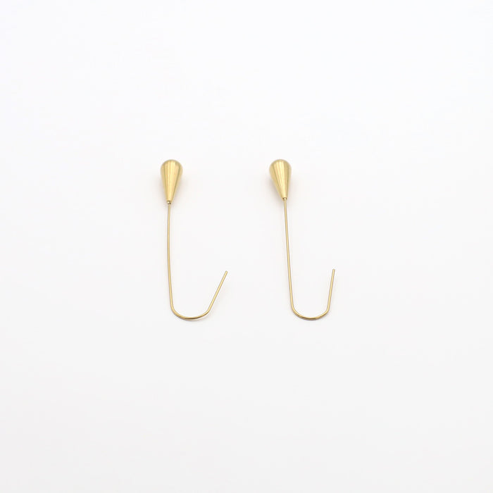 Wholesale fashion long straight water drop gold earrings