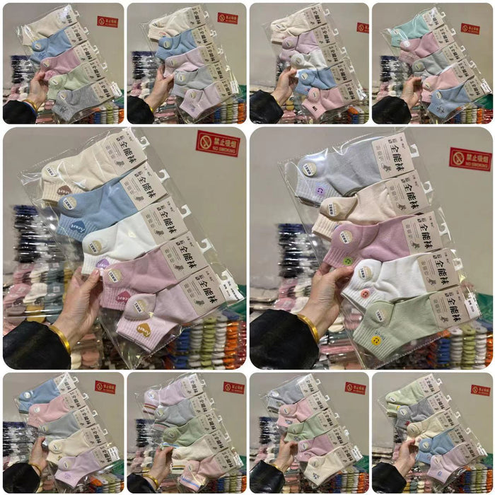 Wholesale Independently packable socks, thin short socks, trendy cute sports socks, fashionable short tube polyester cotton socks