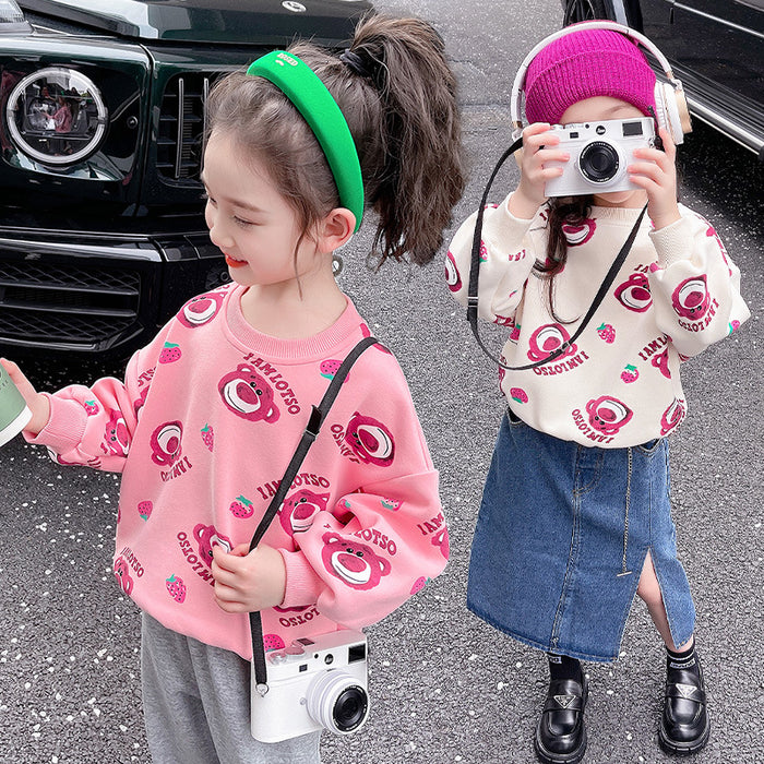 Wholesale Sweatshirts for Women Spring and Autumn New Style Fashionable Baby Girls Cute Autumn and Winter Long-sleeved Tops for Children JDC-CTS-QNE005