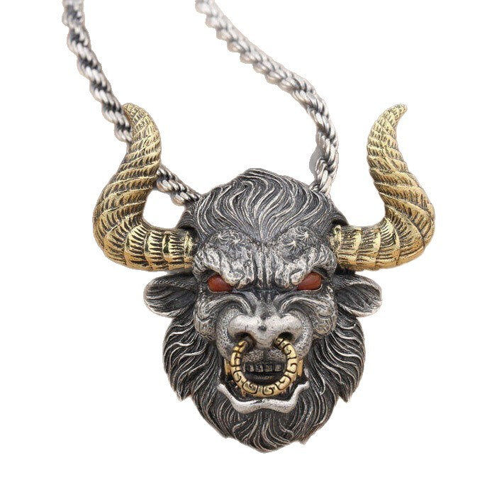 Wholesale cow head pendant Men Necklaces