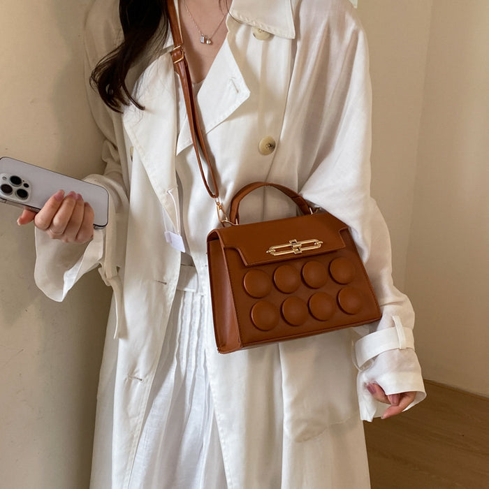 Wholesale Small Pu Handbag with Sewing Thread Design for Daily Matching Fashion Accessory