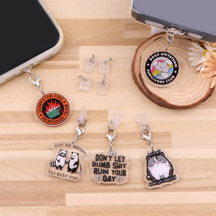 Wholesale Cartoon DIY Mobile Phone Stands acrylic pendant Type-C