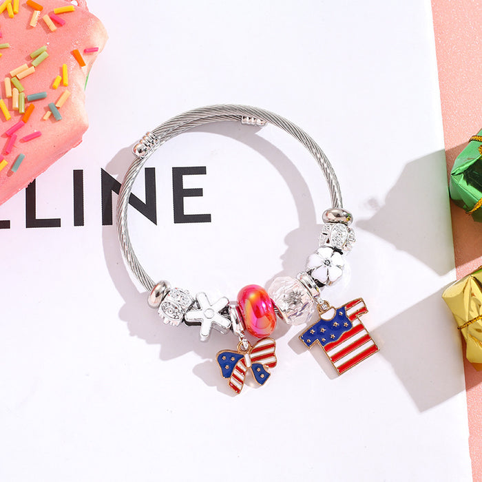 Wholesale Bracelet, bracelet, heart-shaped balloon pendant, stainless steel bead bracelet