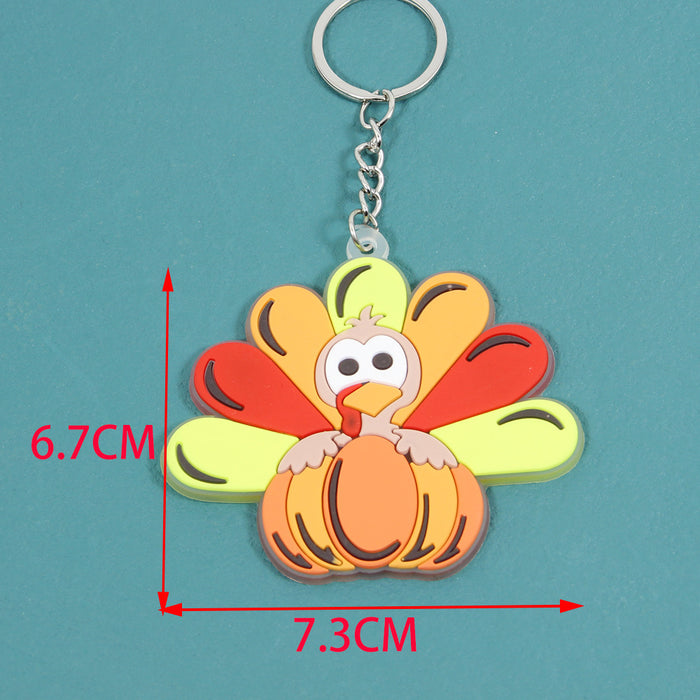 Wholesale 5pcs Easter Turkey Doll Silicone Keychain JDC-KC-ShengH005