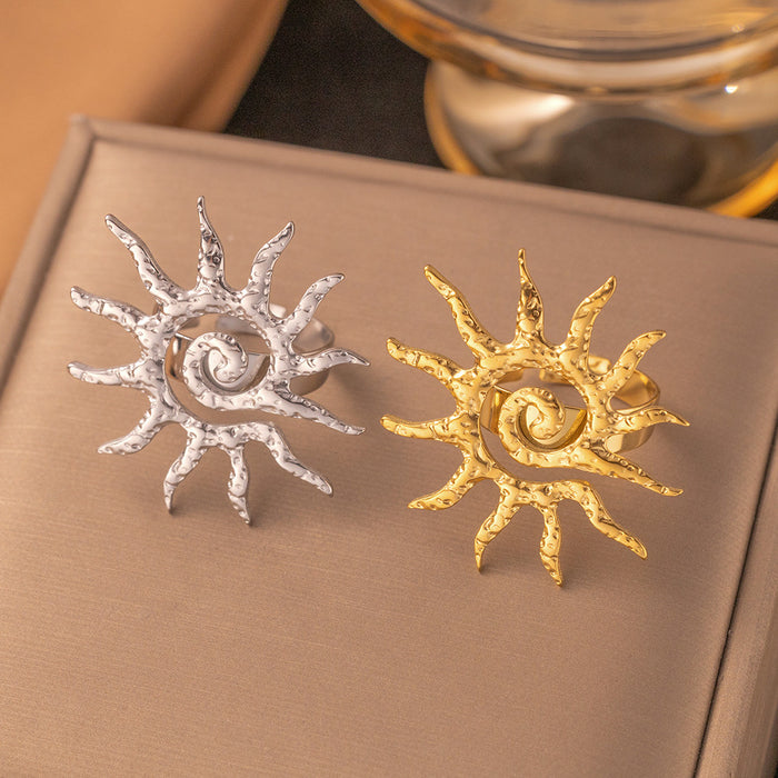 Wholesale 18K Gold Plated Rings Sun Ring Hip-Hop Titanium steel Adjustable Ring