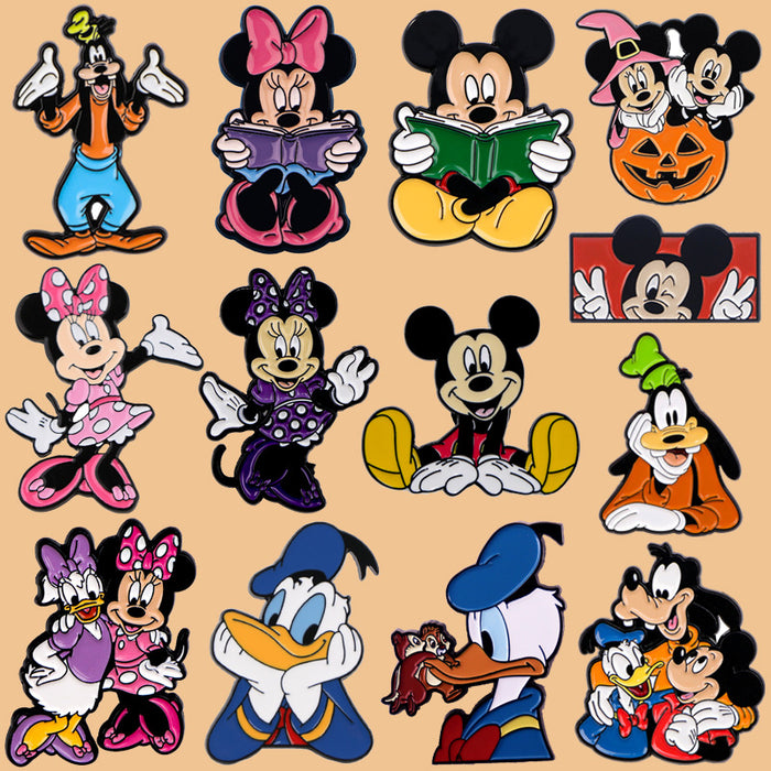 Wholesale Cartoon Duck Mouse Animation Animation Brooch Badge Clothing Backpack Accessories