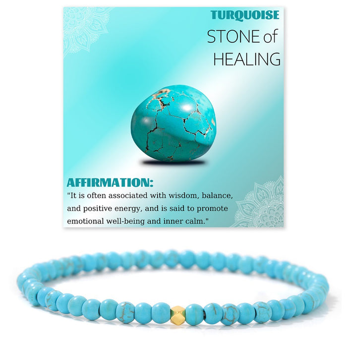 Wholesale 4mm stone bead bracelet with elastic cord