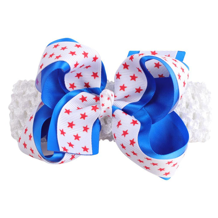 Wholesale 50PCS Children's Bow Independence Day Wide Brim Headband JDC-HD-XiuG003