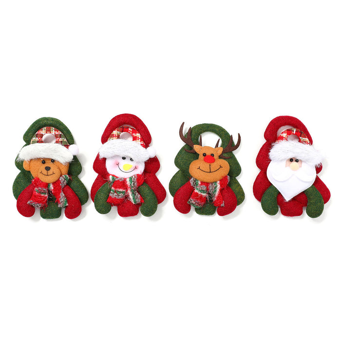Wholesale Tree-Shaped Christmas Decorations,  Christmas Tree Pendants,  Christmas Fabric Doll Pendants,  Christmas Doll Pendants