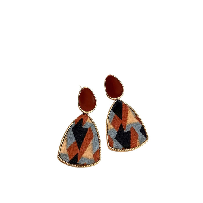 Wholesale Burgundy vintage floral heart stud earrings