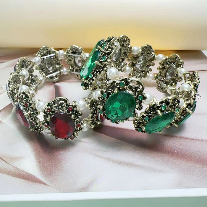 Wholesale Alloy Gem Pearl Bracelet