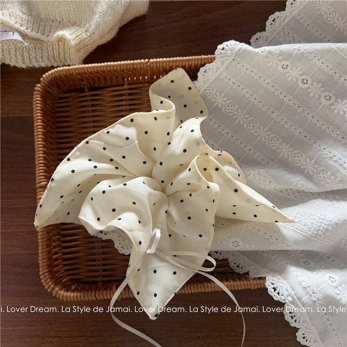 Wholesale Advanced texture polka dot bow square headband ponytail headpiece tie hair accessory