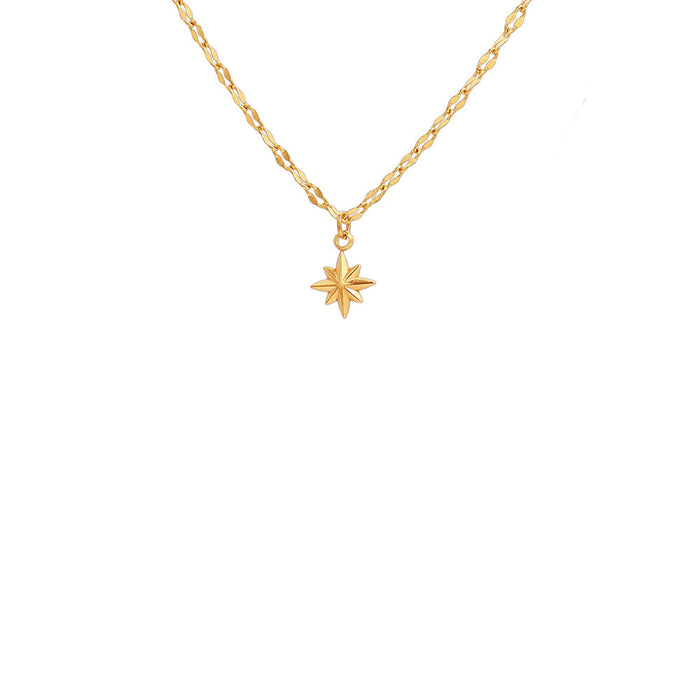Wholesale Eight-pointed star titanium steel clavicle chain necklace