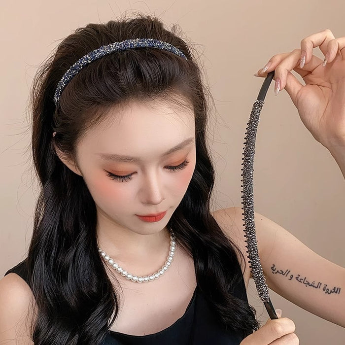 Wholesale Rhinestone Toothed Non-slip Face Washing Hair Band High Cranial Top Head Band