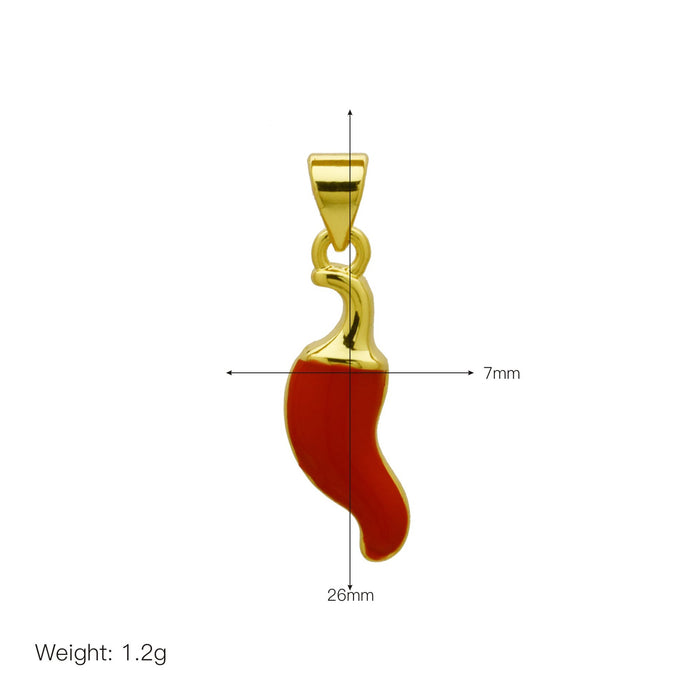 Wholesale Color Drop Oil Cherry Apple Rose Red Pepper Pendant Necklace Clavicle Chain