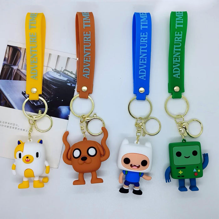 Wholesale 3pcs Cartoon Silicone Keychain Pendant Decorative Bag Charm