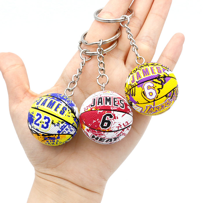 Wholesale PVC Mini Basketball Keychains JDC-KC-QLPing001