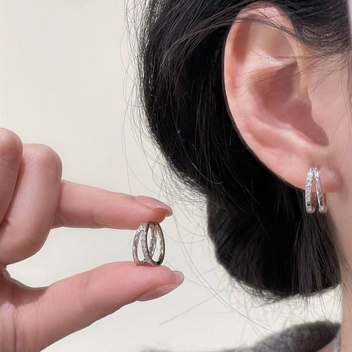 Wholesale  silver Double-layer Ear Buckle