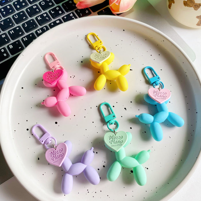 Wholesale Colorful heart-shaped balloon keychain, cartoon keychain, personalized gift, backpack decoration