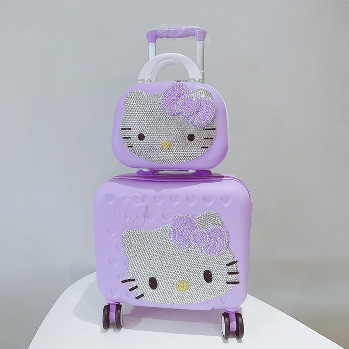 Wholesale Children's Cat Pink Trolley Suitcase with Rhinestones JDC-CS-MingJu002