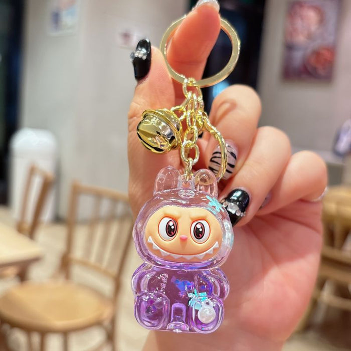 Wholesale acrylic rab cloth quicksand key chain pendant  key chain gift