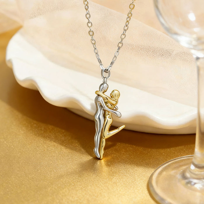 Wholesale Creative Jewelry Couple Hug Necklace For Valentine' s Day