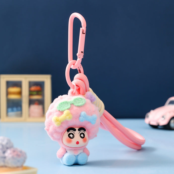 Wholesale Flocking Cartoon Keychain Cute Design Bag Charm Christmas Accessory MOQ≥3