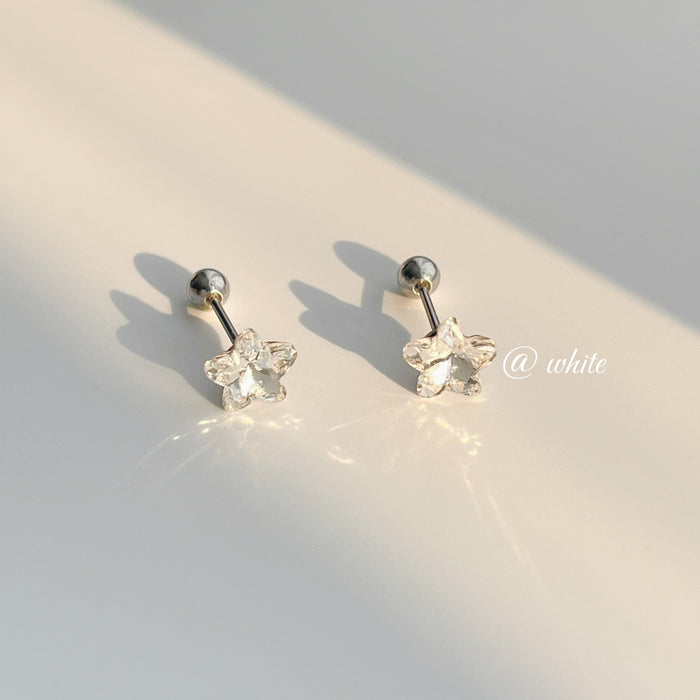 Wholesale Ultra sparkling zircon stud earrings with ear holes for high-end ear decoration