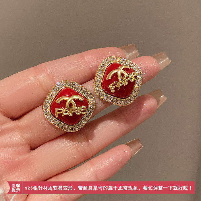 Wholesale   earrings red  tassel earrings S925 earrings