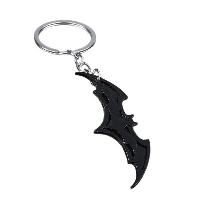 Wholesale Stylish Bat Shaped Movie Themed Keychain Zinc Alloy Black Pendant Gift Car Key Accessory  Party Favor