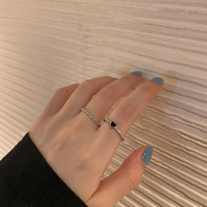 Wholesale Love ring, niche design, light luxury, versatile, cool style, adjustable opening, index finger ring