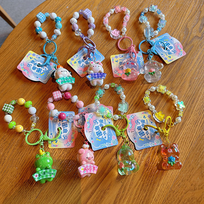 Wholesale Cartoon Cute Beaded Chain Cute Pet Keychain JDC-KC-LingY017