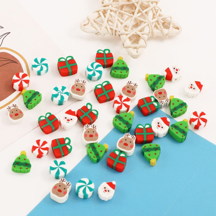 Wholesale 100PCS Polymer Clay Christmas Gifts  Series Loose Beads JDC-BDS-LiuXia017