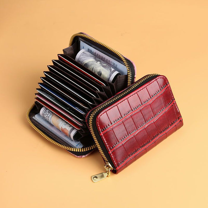 Wholesale PU Card Holder Multi-Slot Retro Letters Pattern Women' s Daily Wallet Gift MOQ≥3