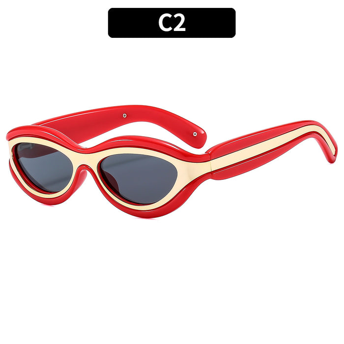 Wholesale Color Blocked Retro Sunscreen PC Sunglasses JDC-SG-XIa080