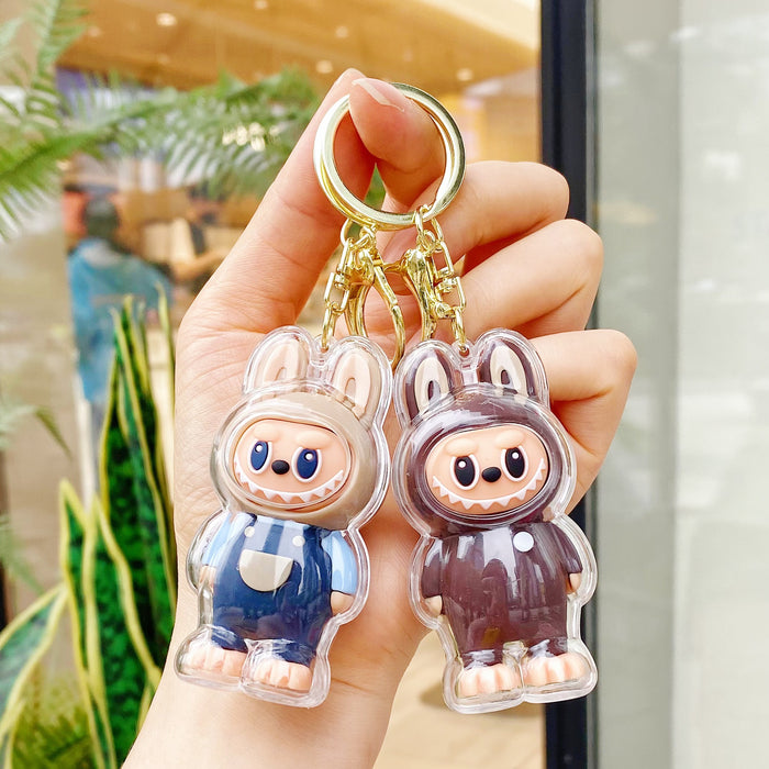 Wholesale Cute cartoon keychains with transparent acrylic shell