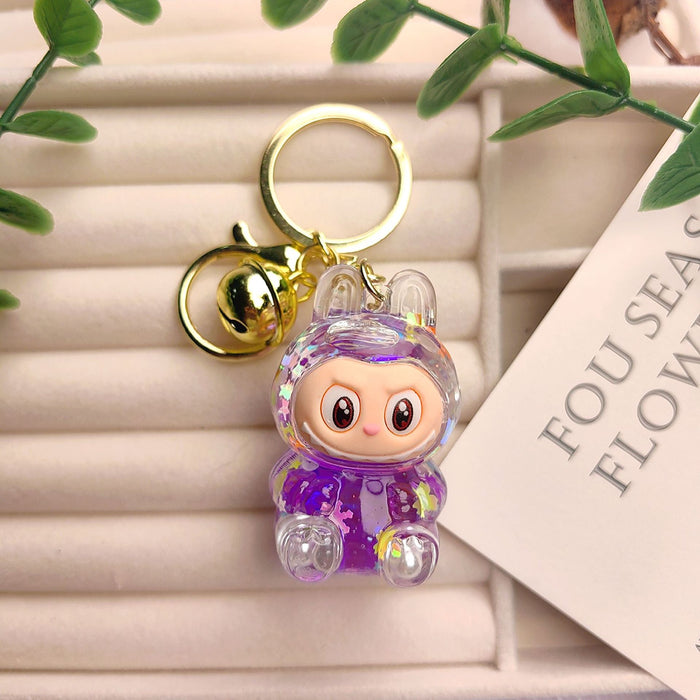 Wholesale Creative oil-filled quicksand bottles keychain