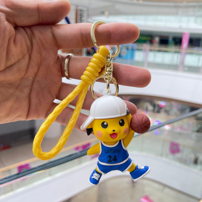 Wholesale Cartoon football skateboard keychain, cute car pendant, three-dimensional doll, exquisite bag decoration